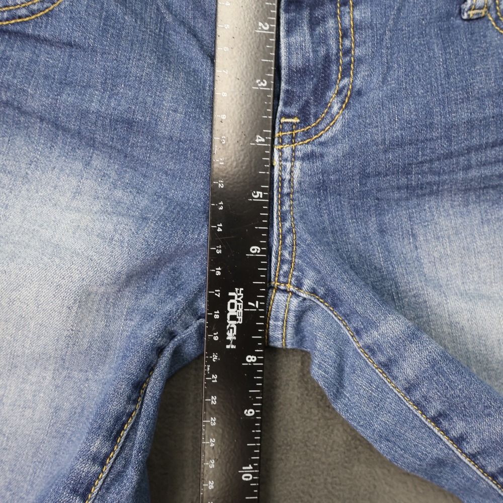 Womens Low Rise Skinny Jeans Medium Wash Embroidered Back Pockets Blue Size 7 - Picture 9 of 11